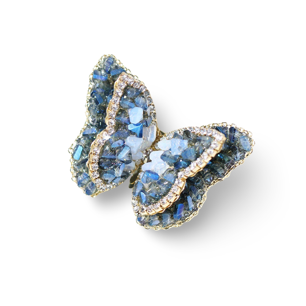 Sparkling Crystal Butterfly Brooch