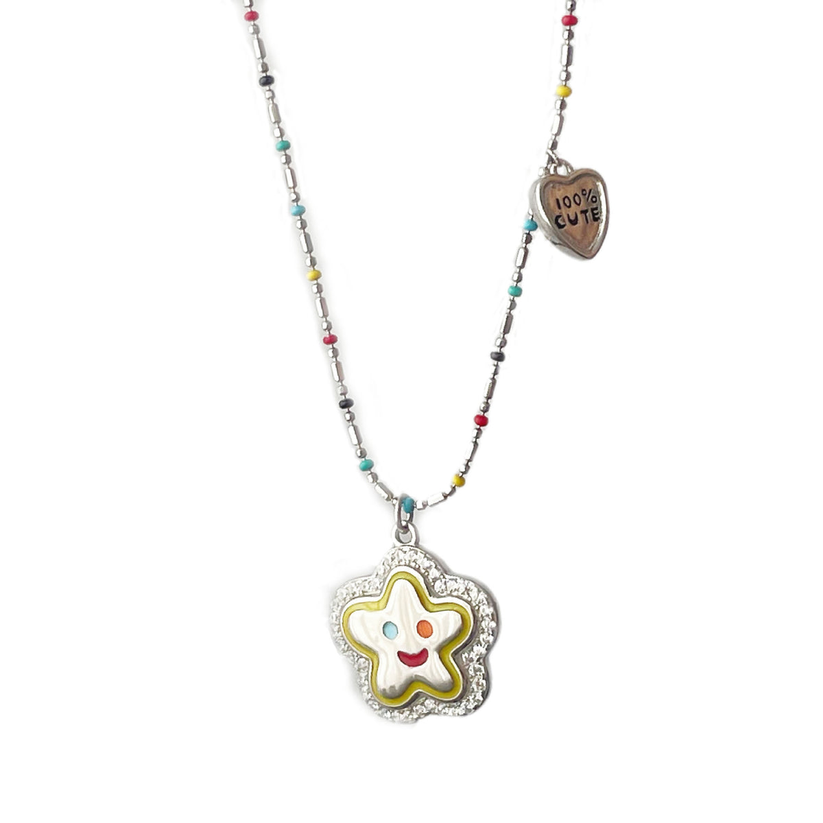 FGM Summer Vibrant Style Smiley Flower Necklace