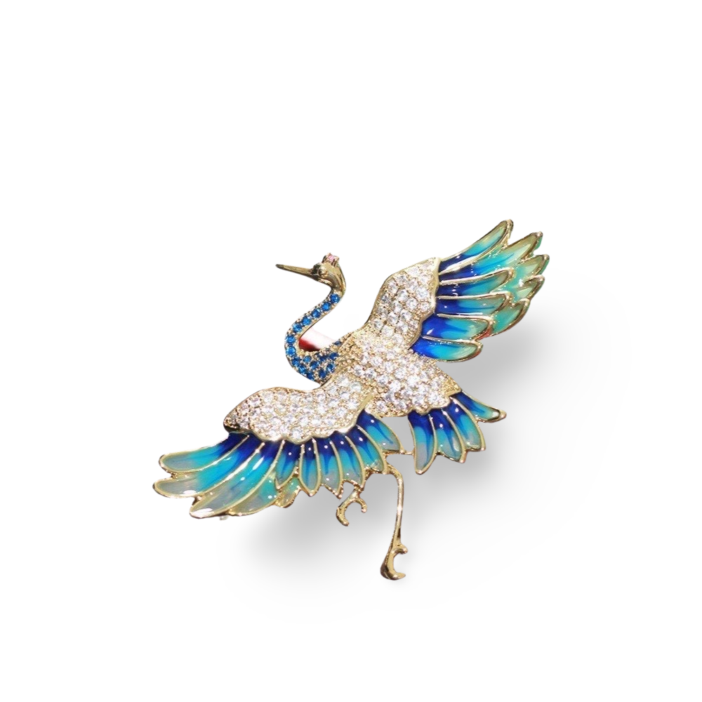 Elegant Crane Brooch