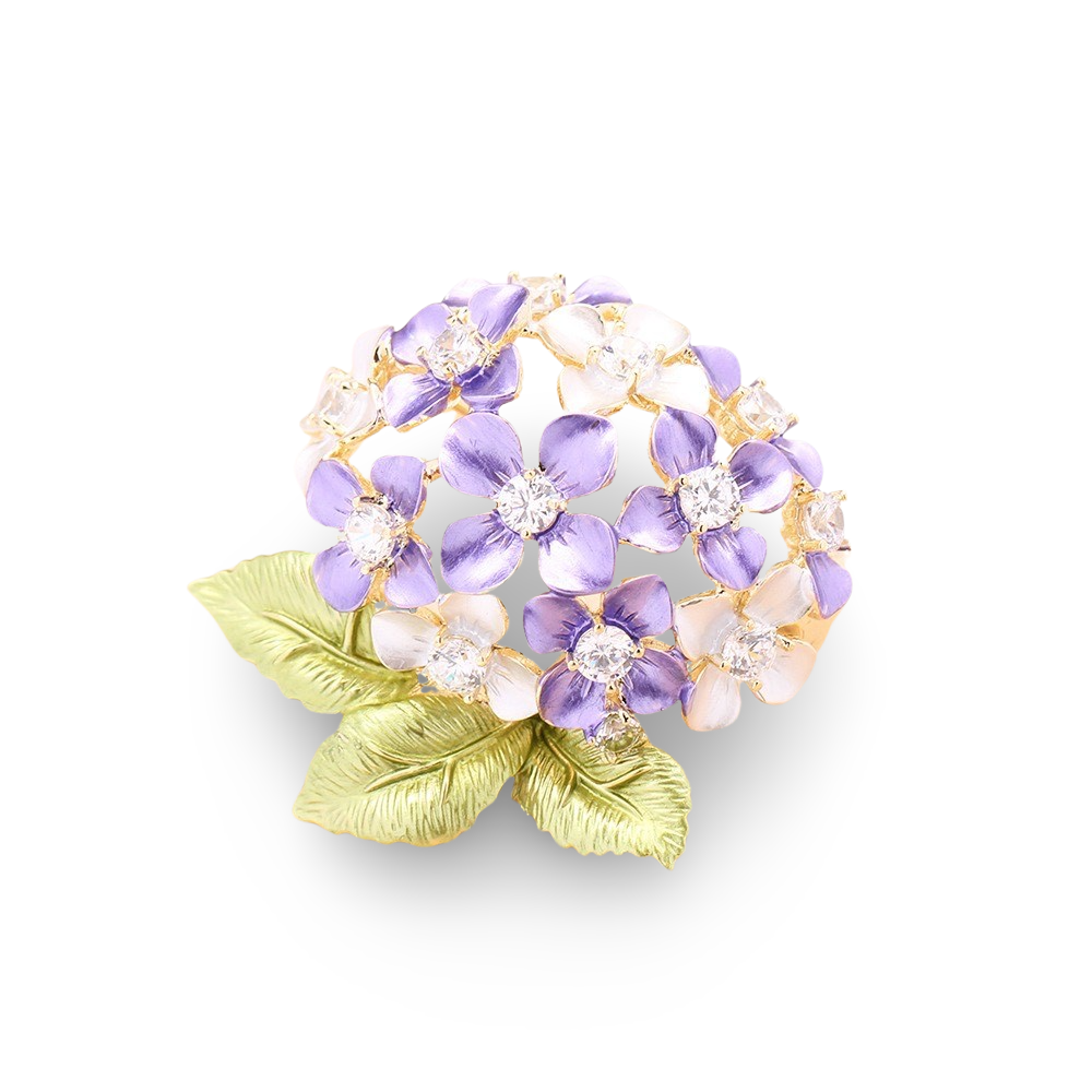 Hydrangea Flower Brooch