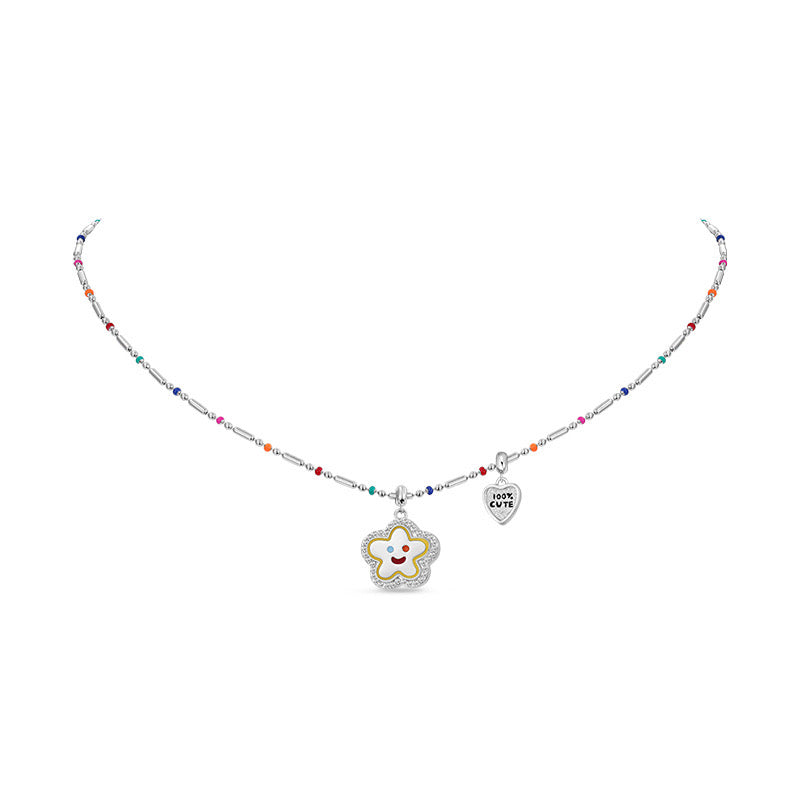FGM Summer Vibrant Style Smiley Flower Necklace