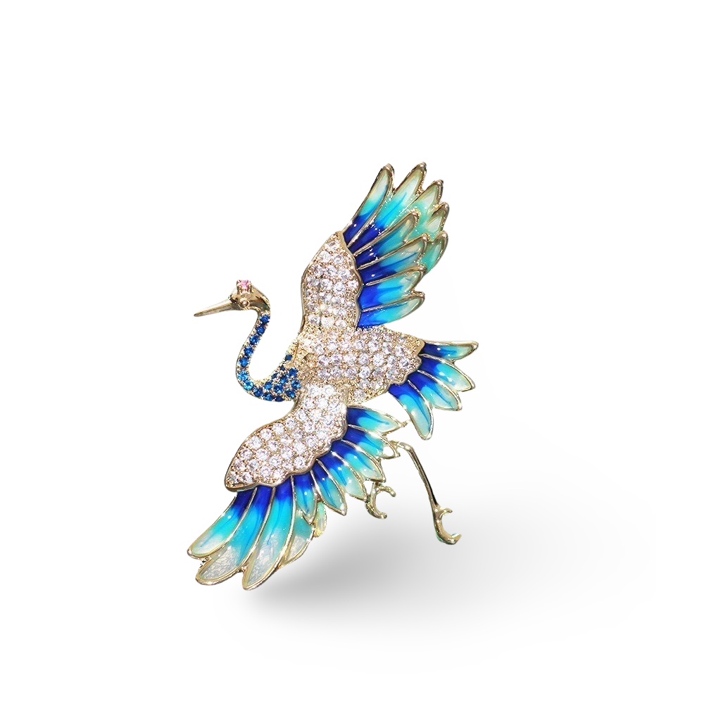 Elegant Crane Brooch