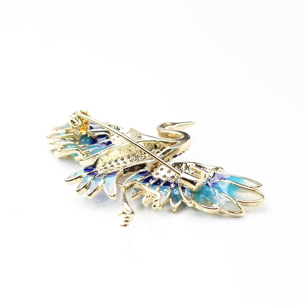 Elegant Crane Brooch