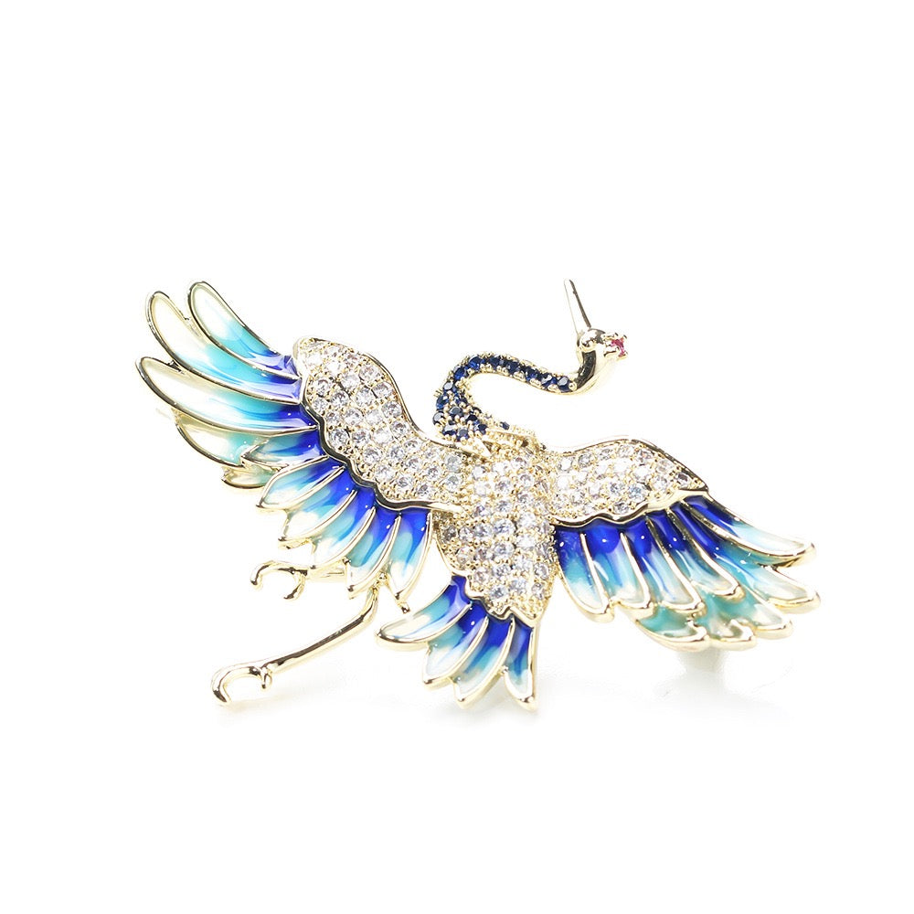 Elegant Crane Brooch