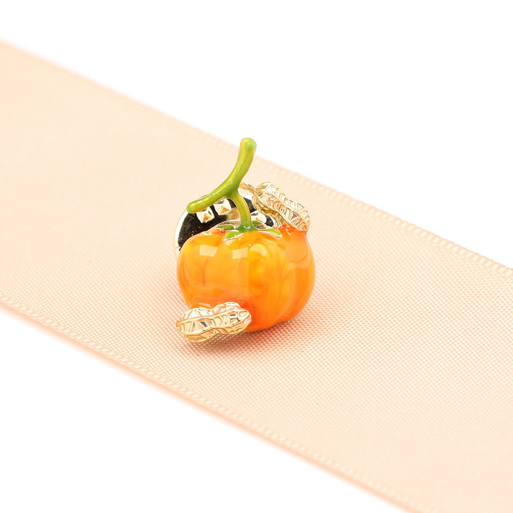 Cute Persimmon Peanut Brooch