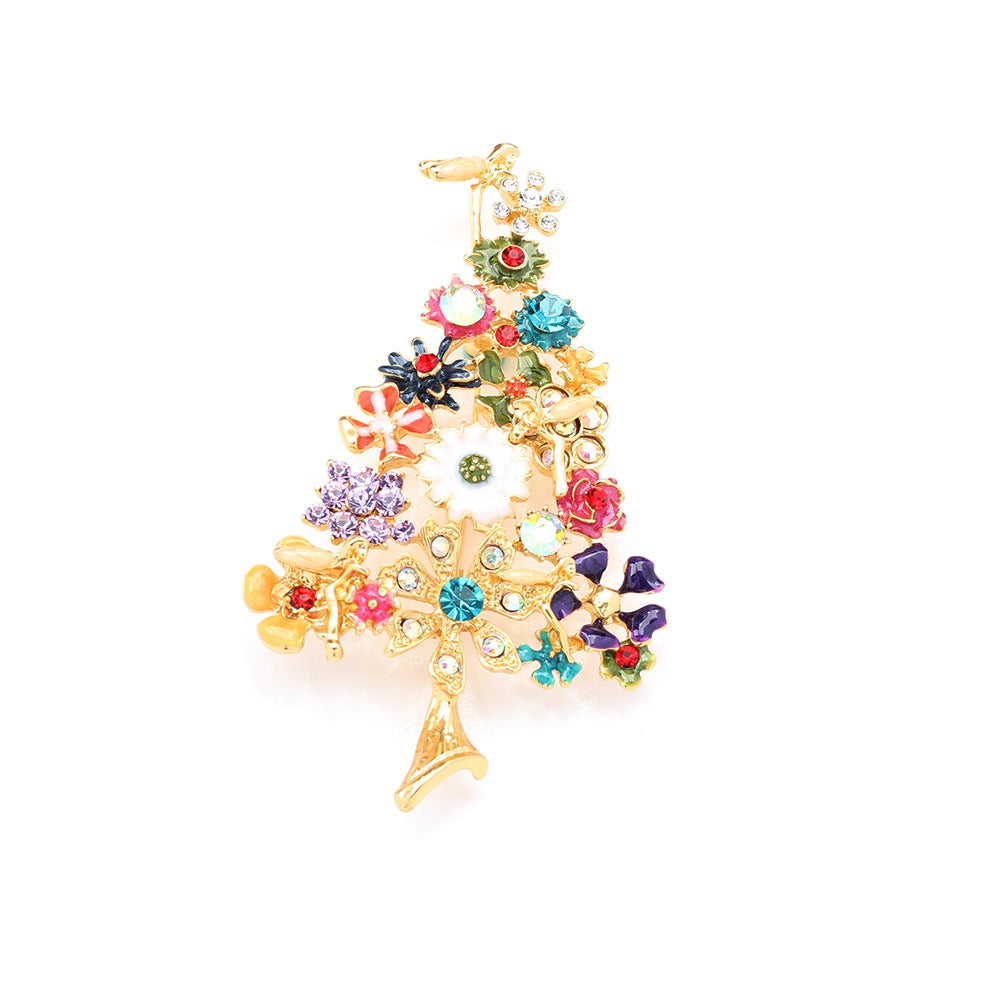 Blooming Christmas Tree Brooch