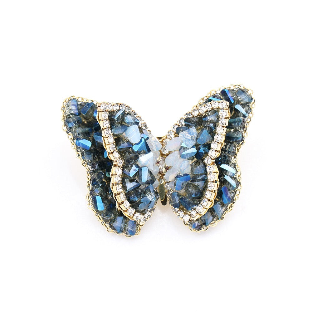 Sparkling Crystal Butterfly Brooch