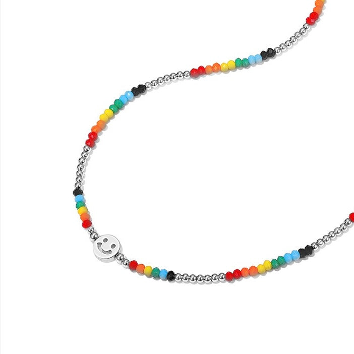 FGM Summer Vibrant Y2K Style Happy Face Beads Necklace