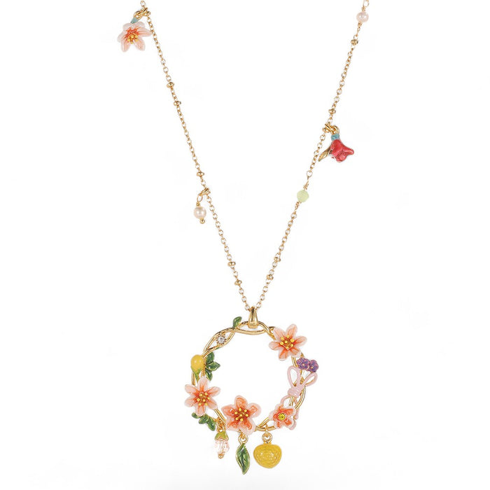 Lilac Lemon Wreath Clavicle Necklace