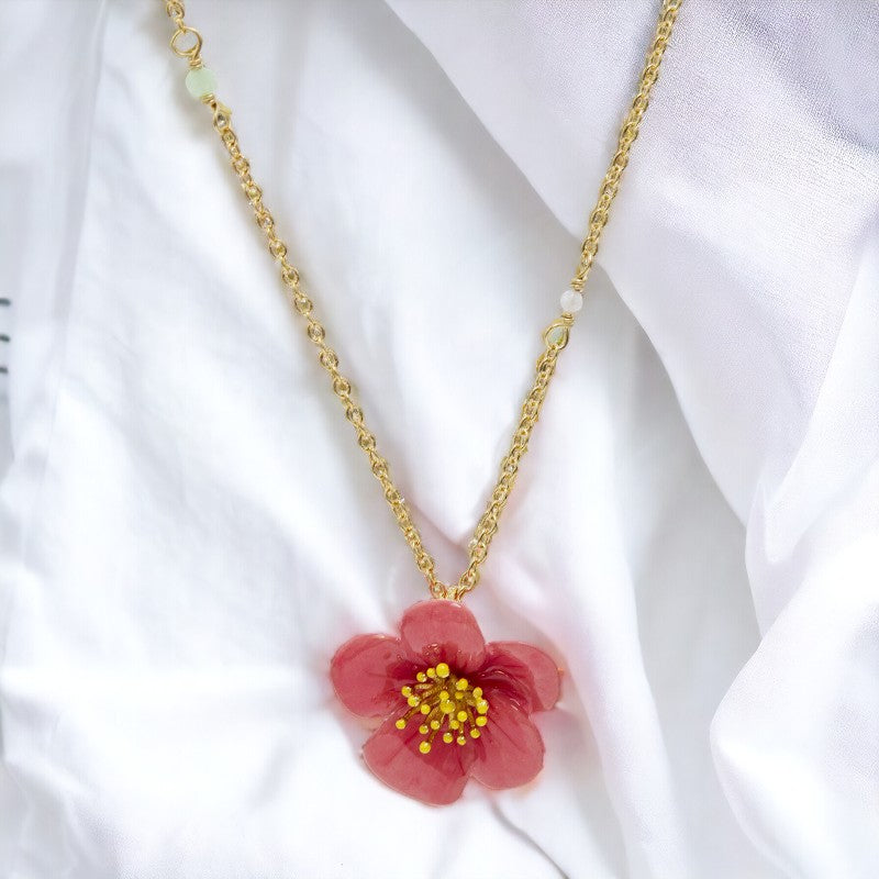 Enamel Plum Blossom Clavicle Necklace