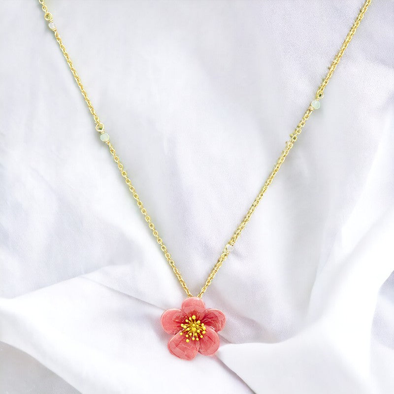 Enamel Plum Blossom Clavicle Necklace