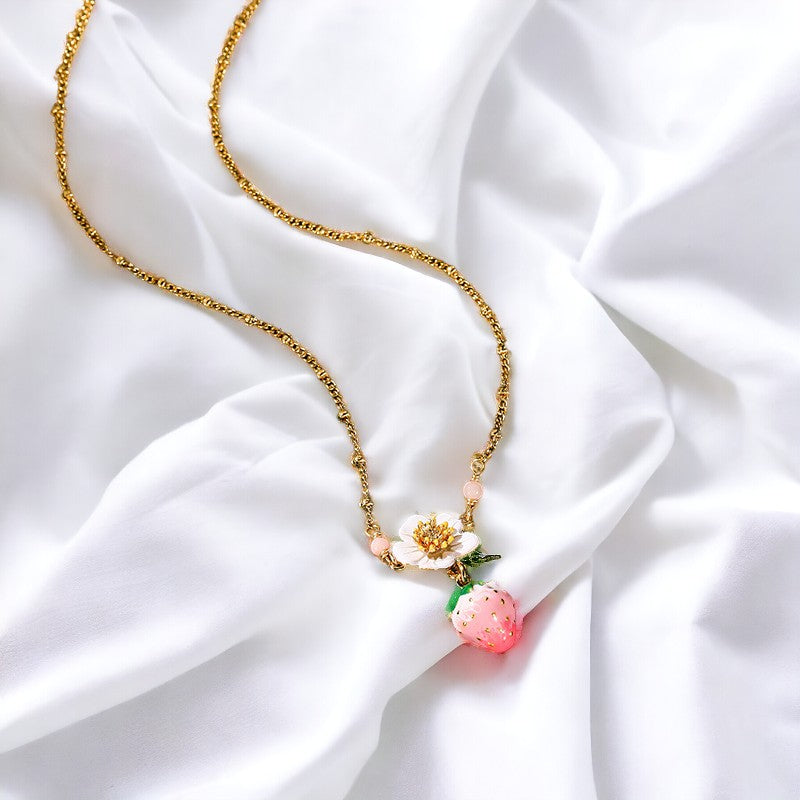 Cherry Blossom Flower Strawberry Clavicle Necklace